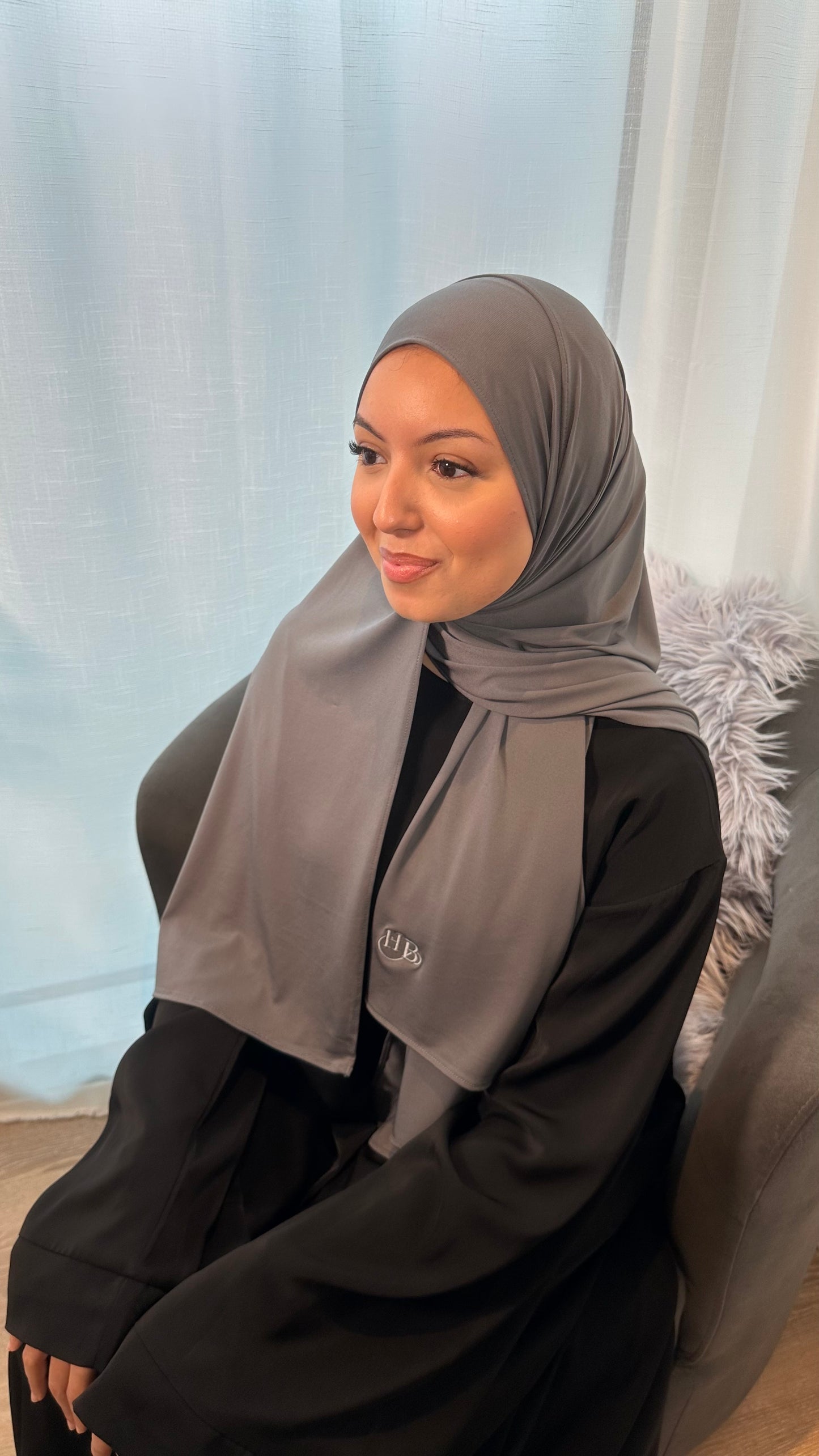 Premium Jersey Hijab - Coal