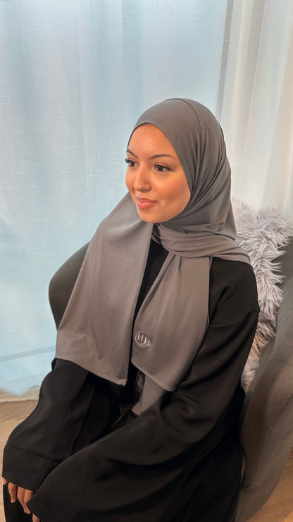 Premium Jersey Hijab - Coal