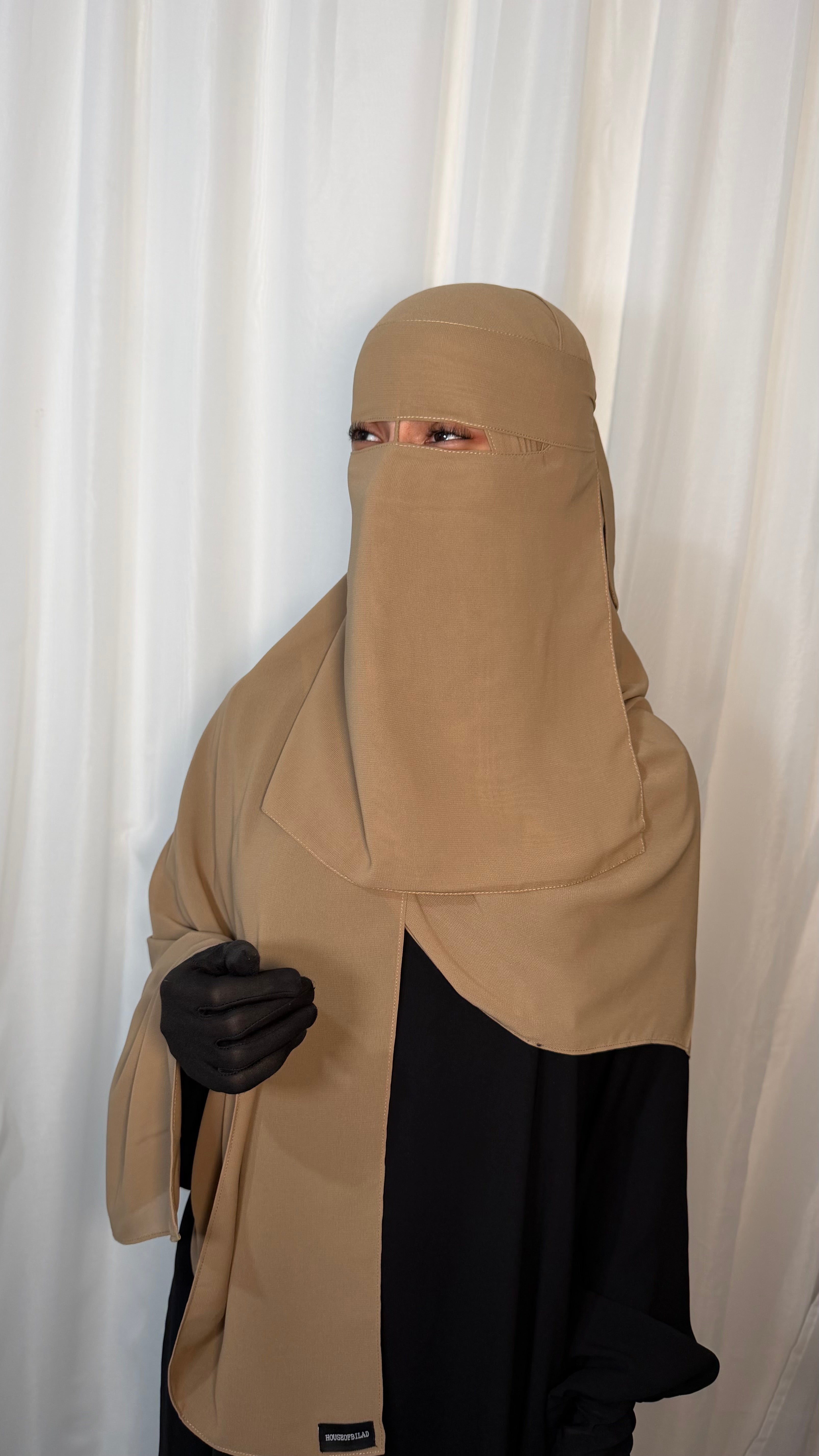 Nose string niqab set - Caramel