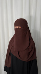 Nose string niqab set - Walnut
