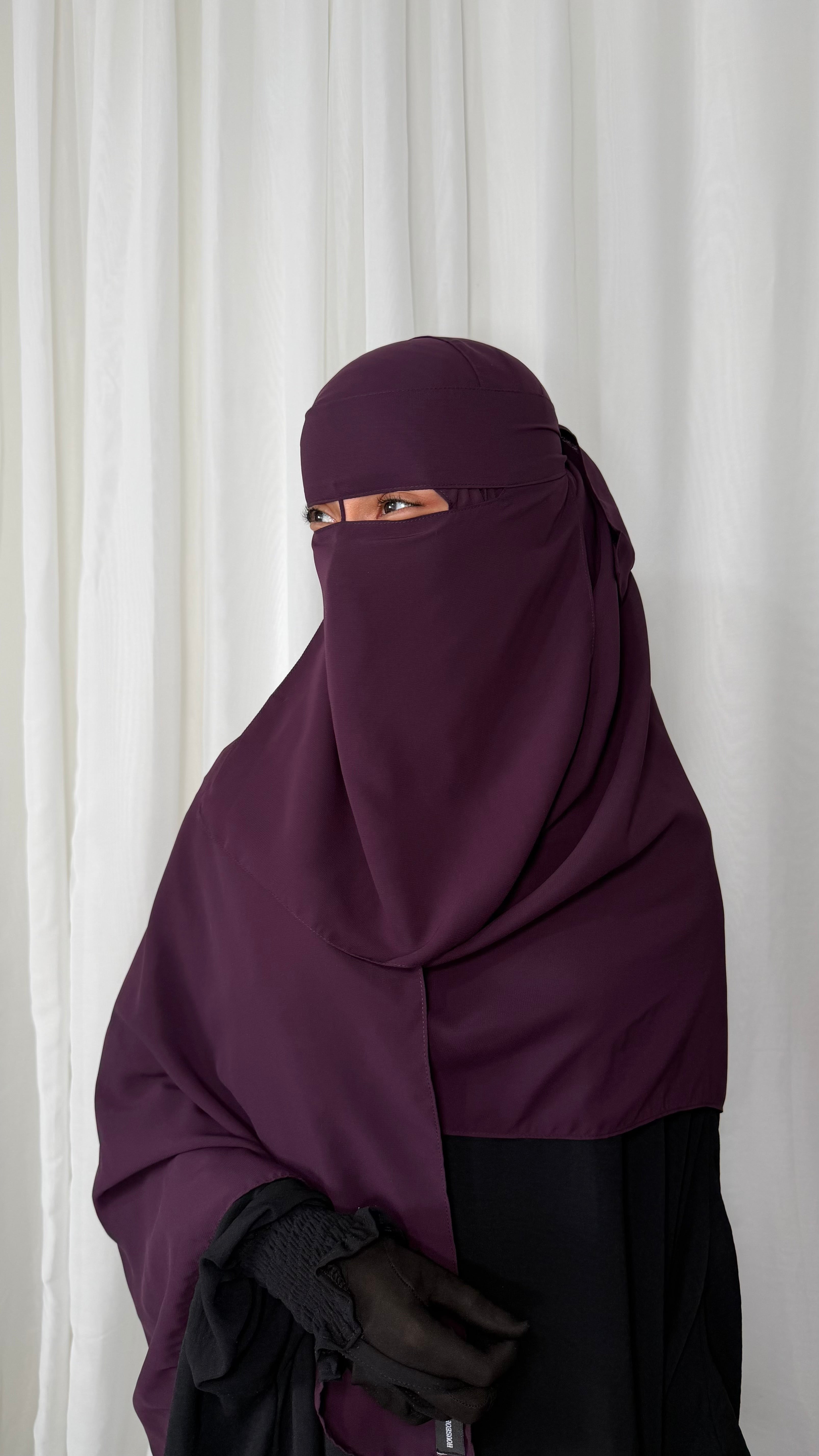 Nose string niqab set - Grape