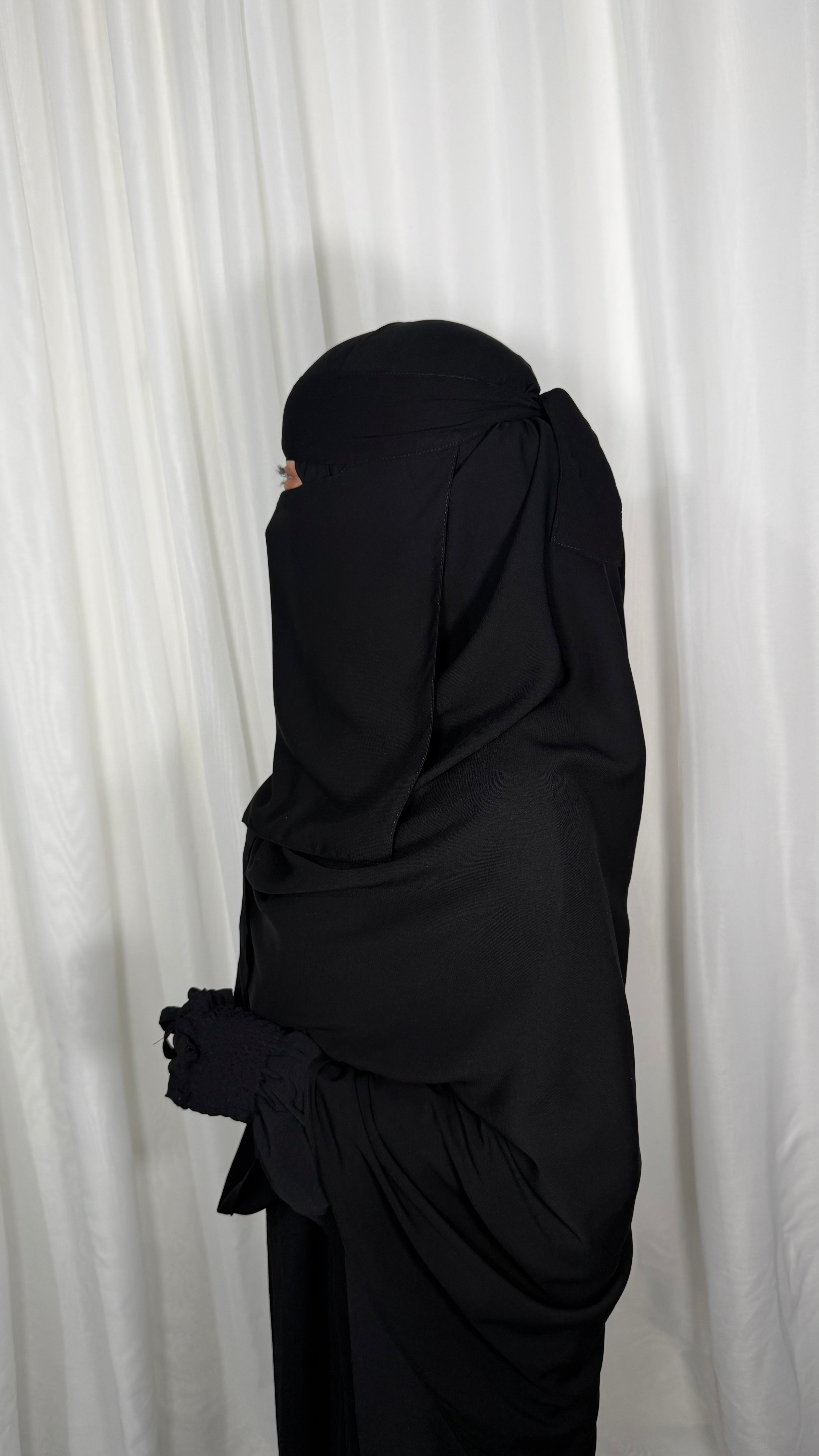 Maxi nose string niqab set- Black