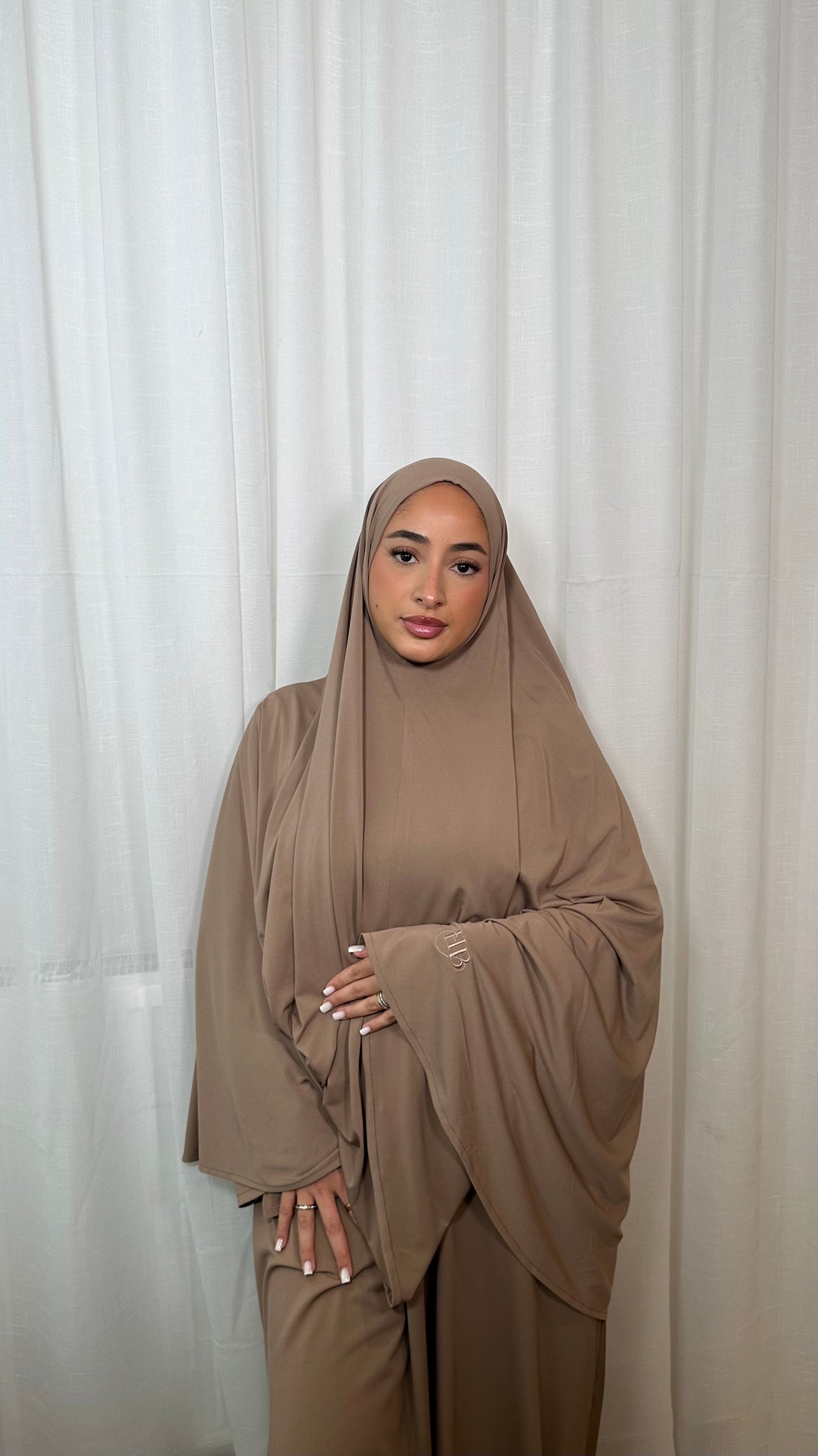 Khimar Abaya Set - Latte