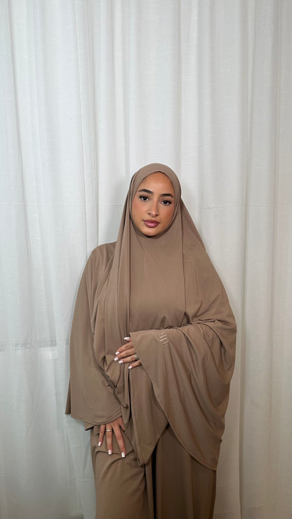 Khimar Abaya Set - Latte