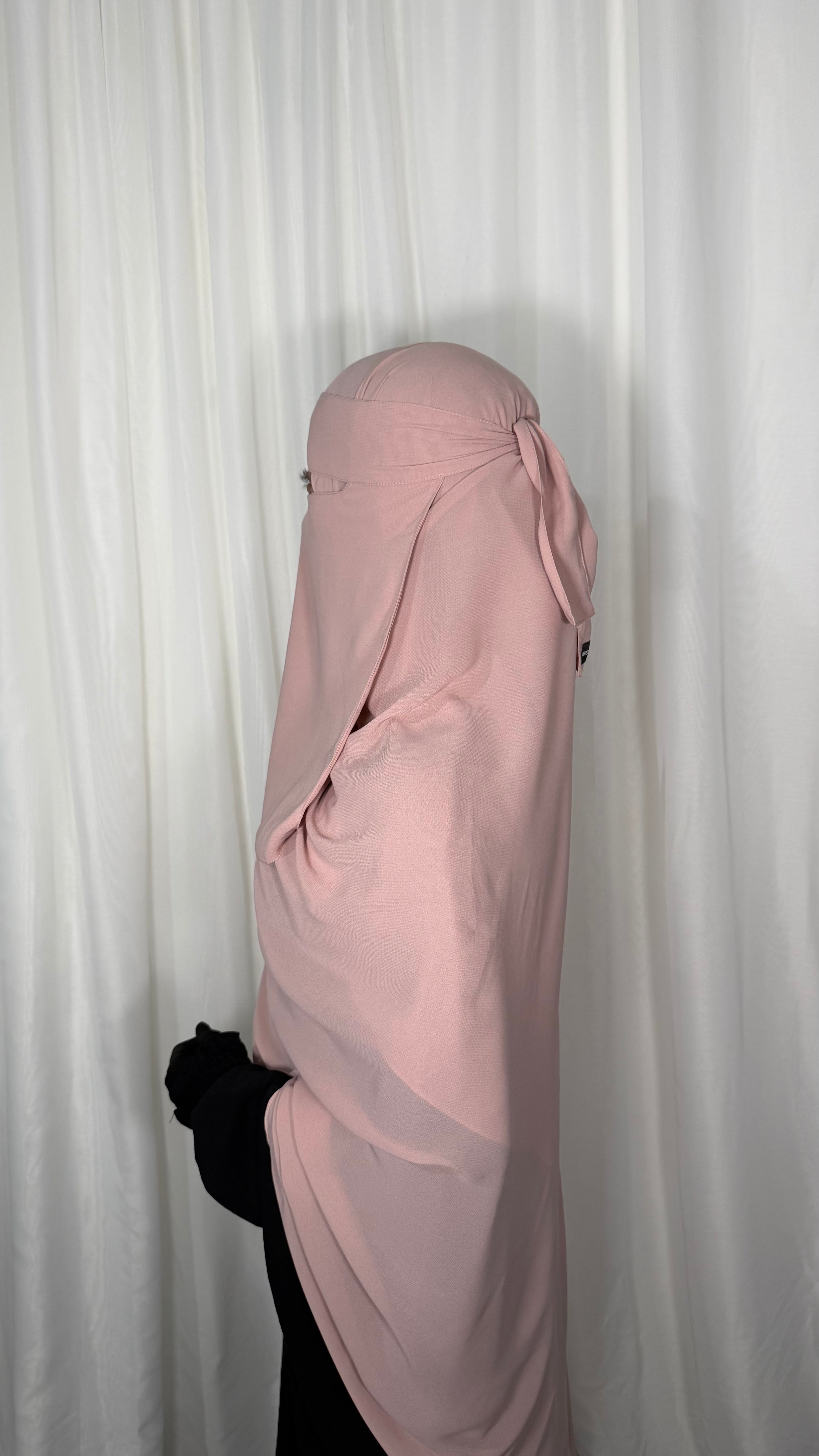Maxi nose string niqab set - Blush