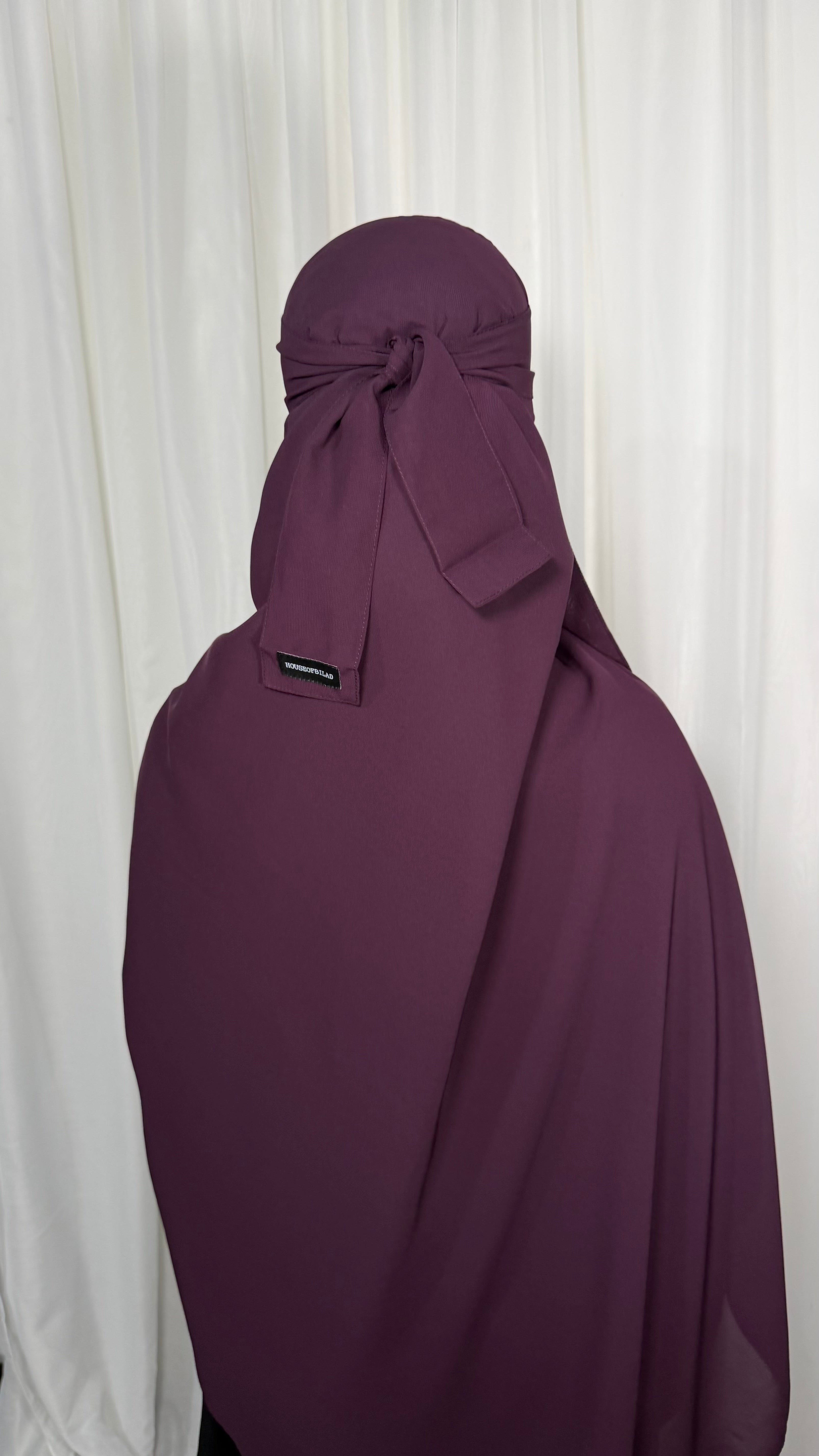 Maxi nose string niqab set - Grape