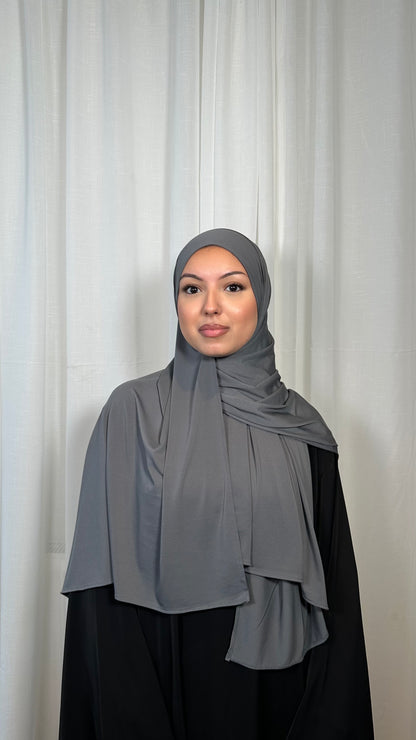 Premium Jersey Hijab - Coal