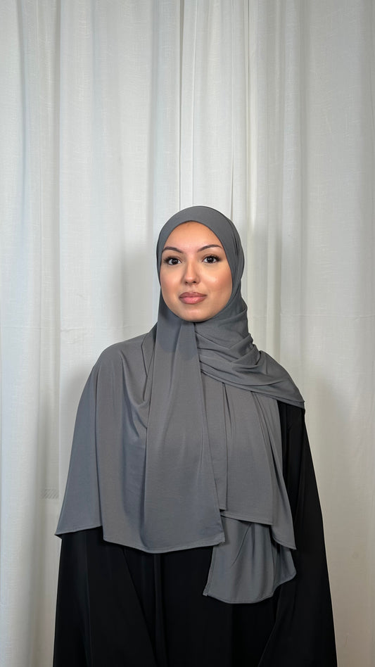 Premium Jersey Hijab - Coal