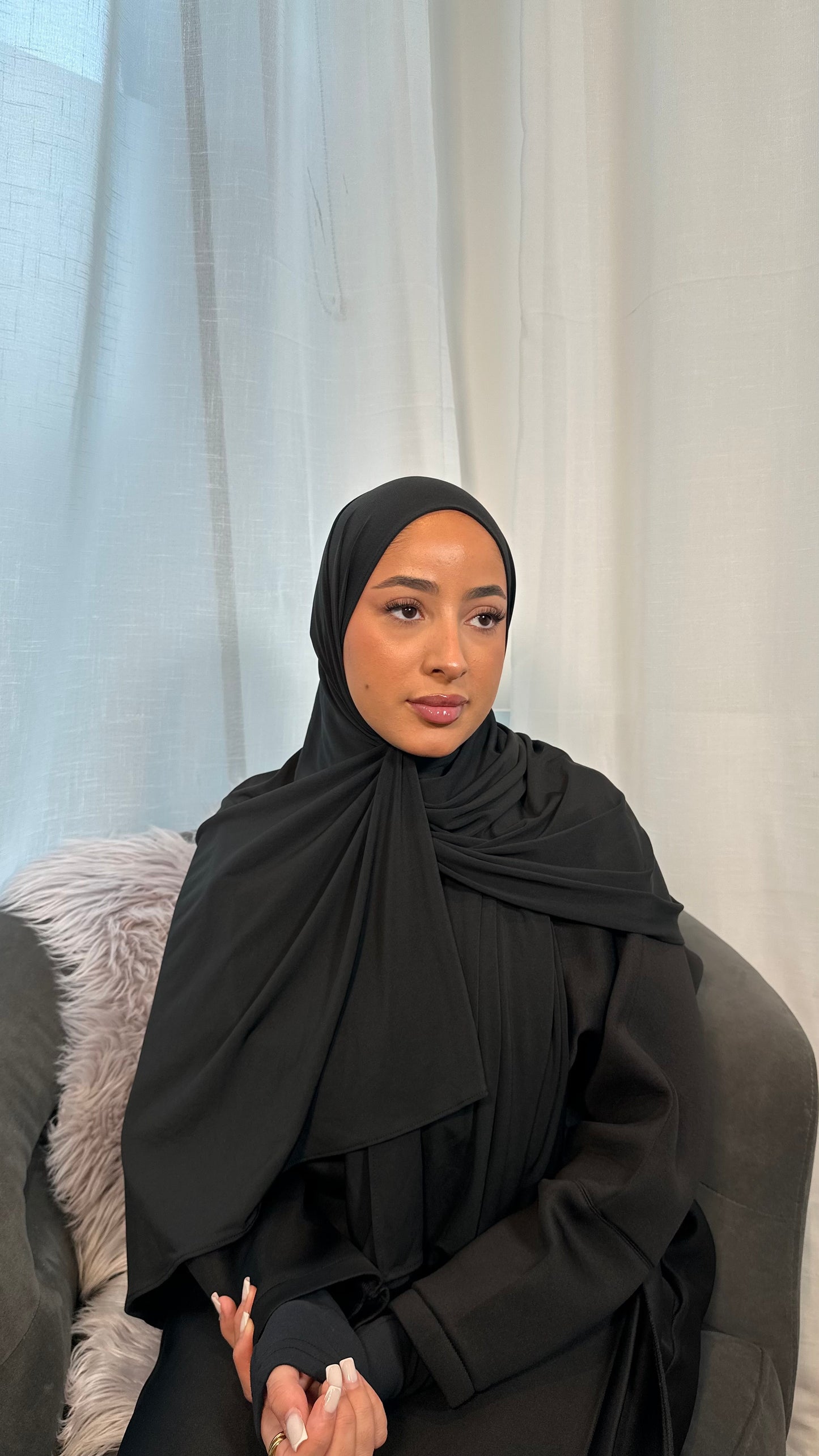 Premium Jersey Hijab - Midnight