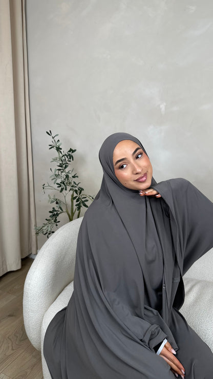 Khimar Abaya Set - Ash
