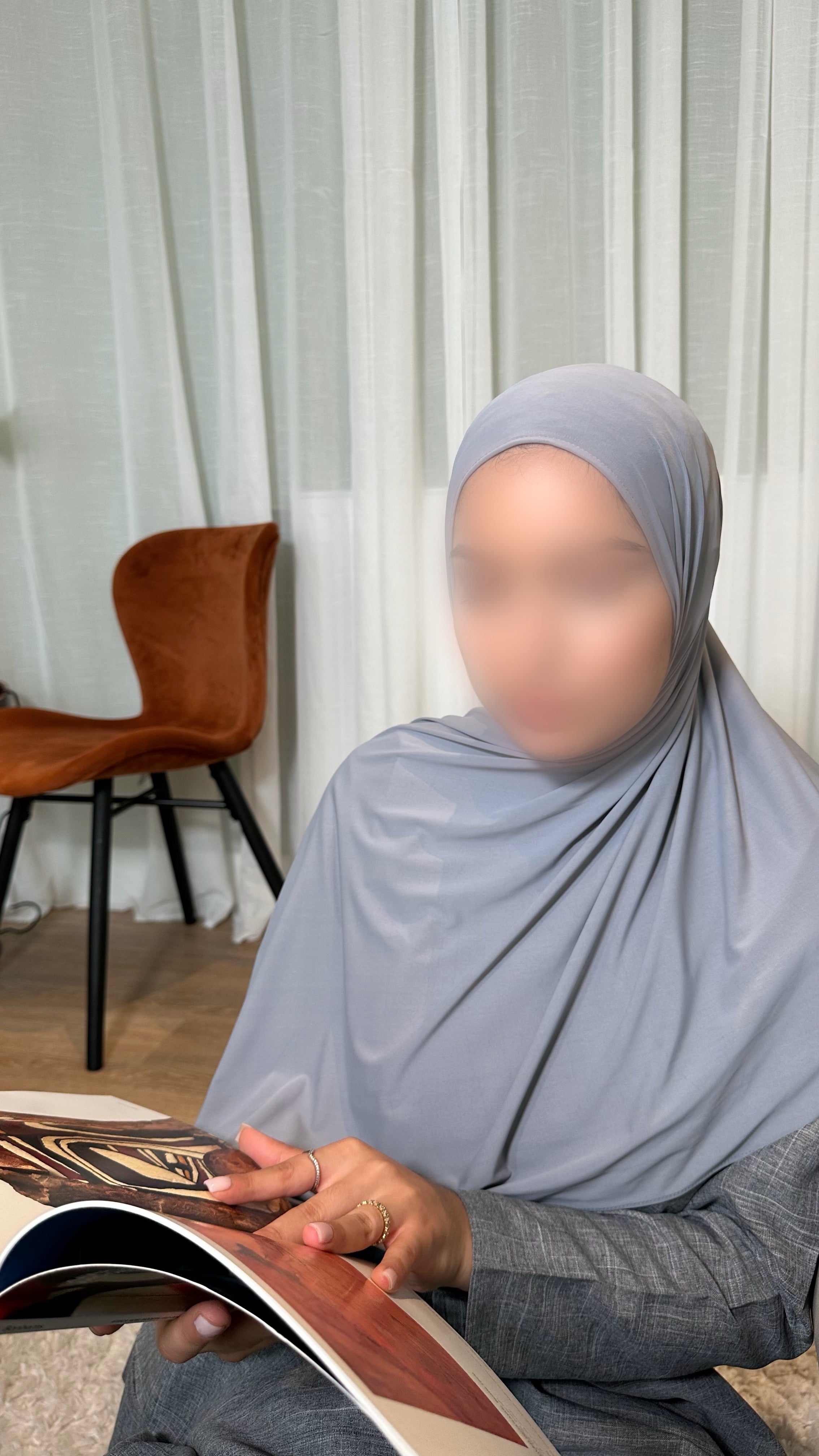 Bamboo Jersey Hijab - Pebble