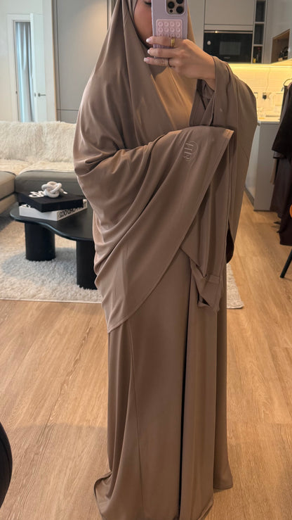 Khimar Abaya Set - Latte