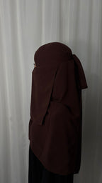 Nose string niqab set - Walnut