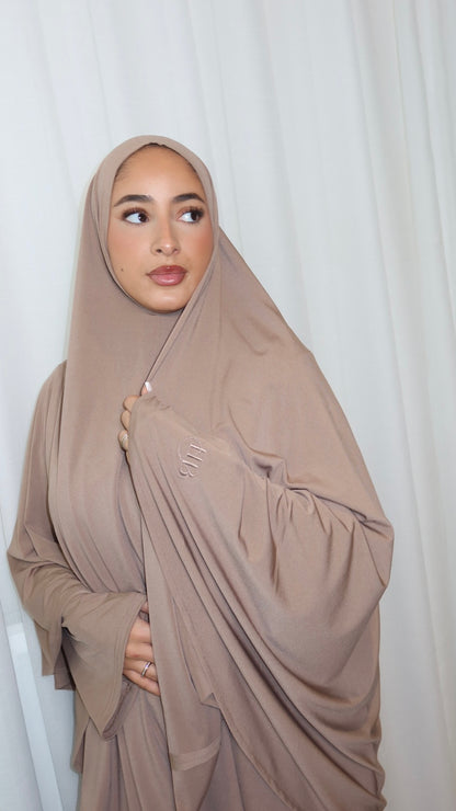 Khimar Abaya Set - Latte
