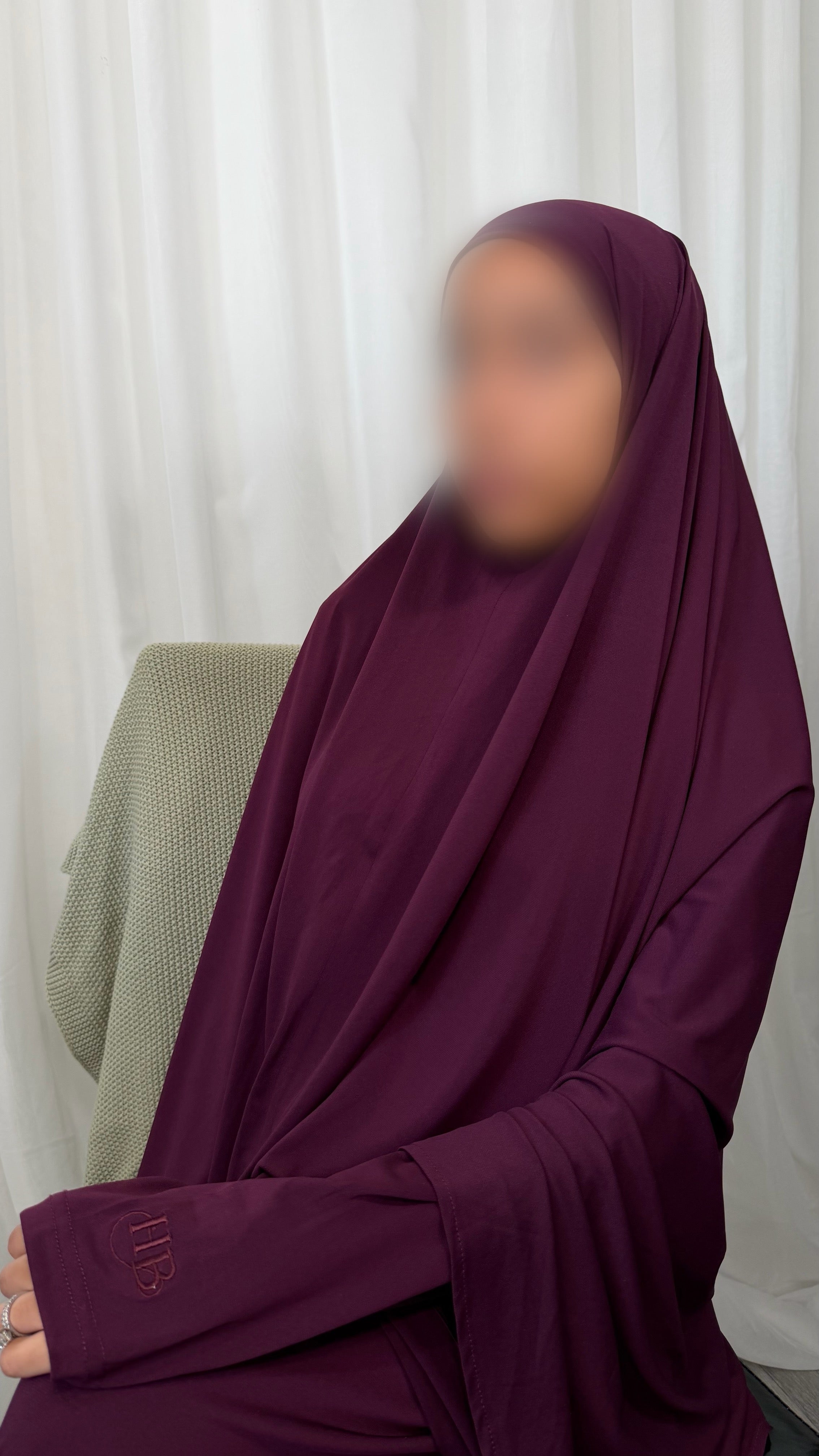 Khimar Abaya Set - Plum