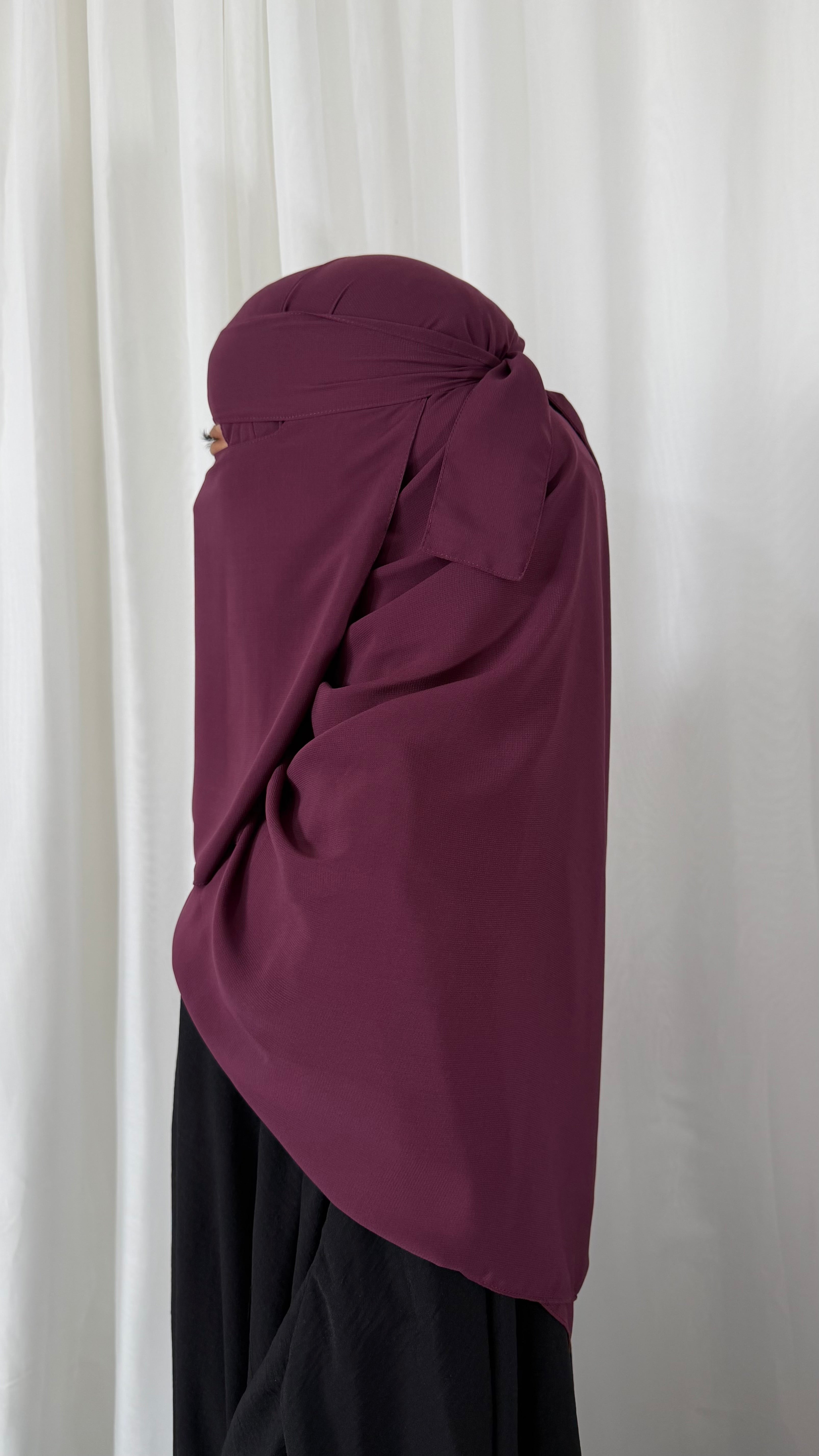 Nose string niqab set - Maroon