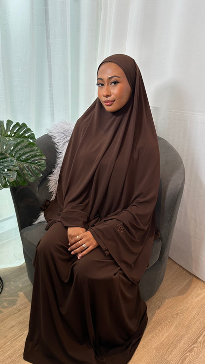 Khimar Abaya Set - Espresso