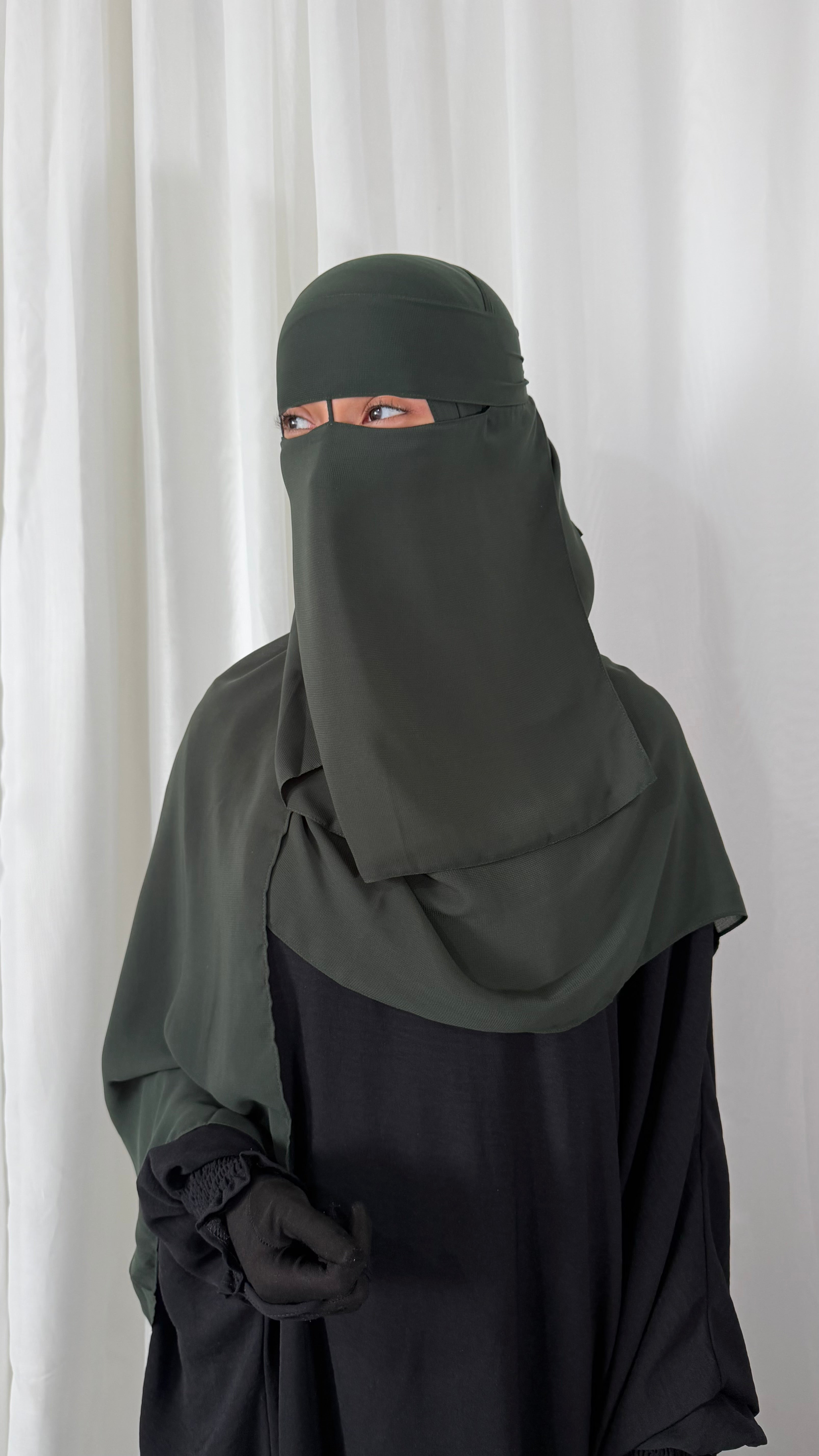 Nose string niqab set - Emerald
