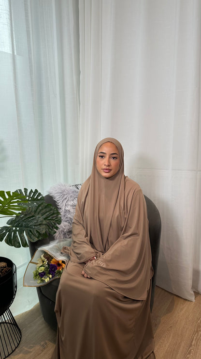 Khimar Abaya Set - Latte