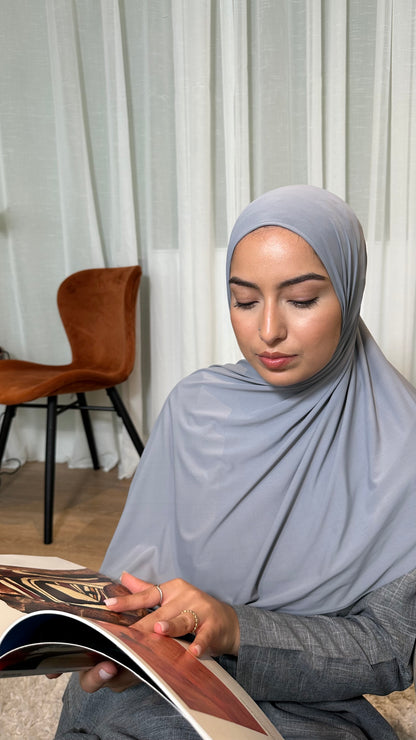Bamboo Jersey Hijab - Pebble