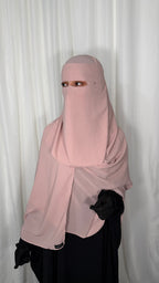 Maxi nose string niqab set - Blush