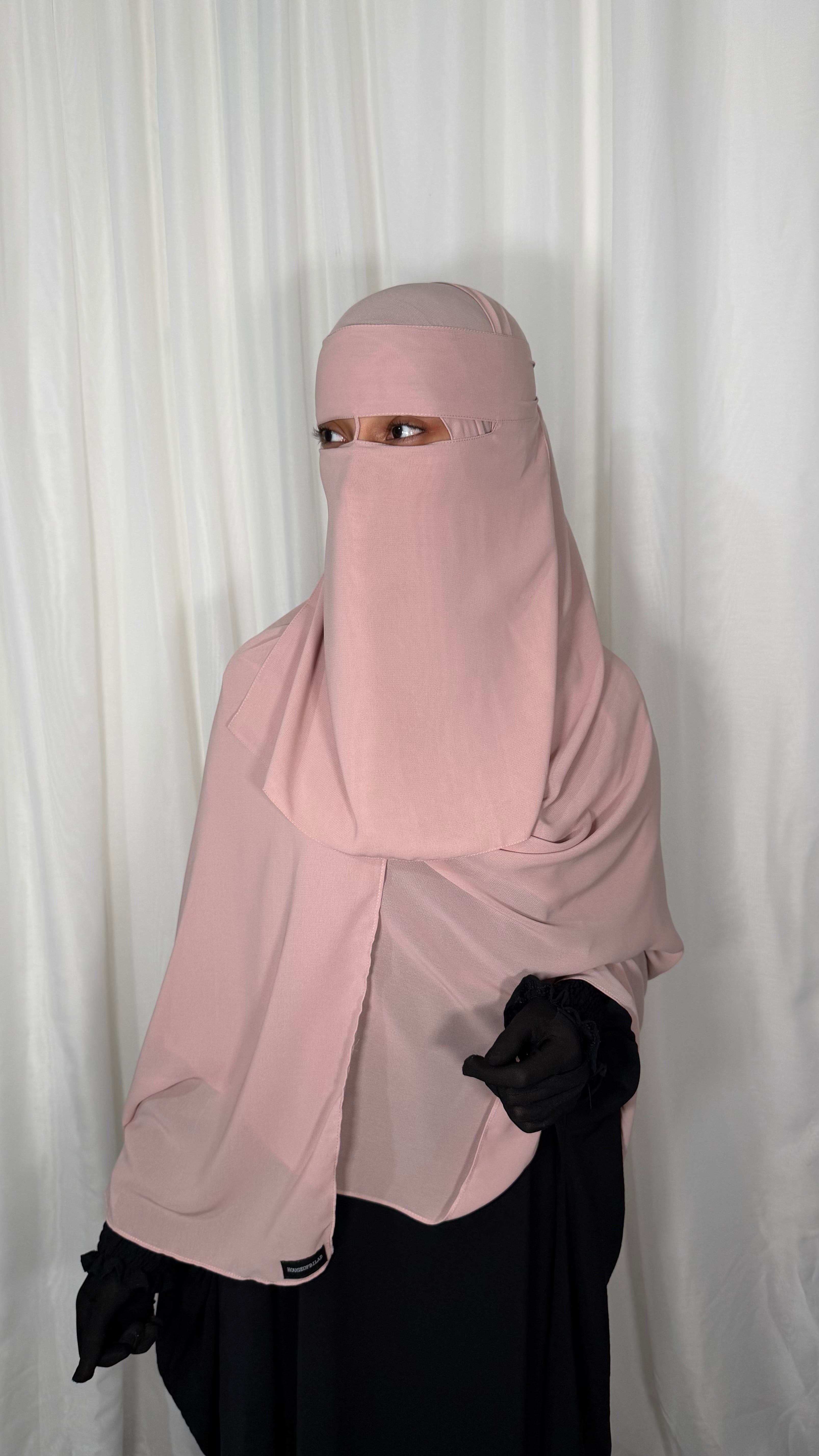Maxi nose string niqab set - Blush