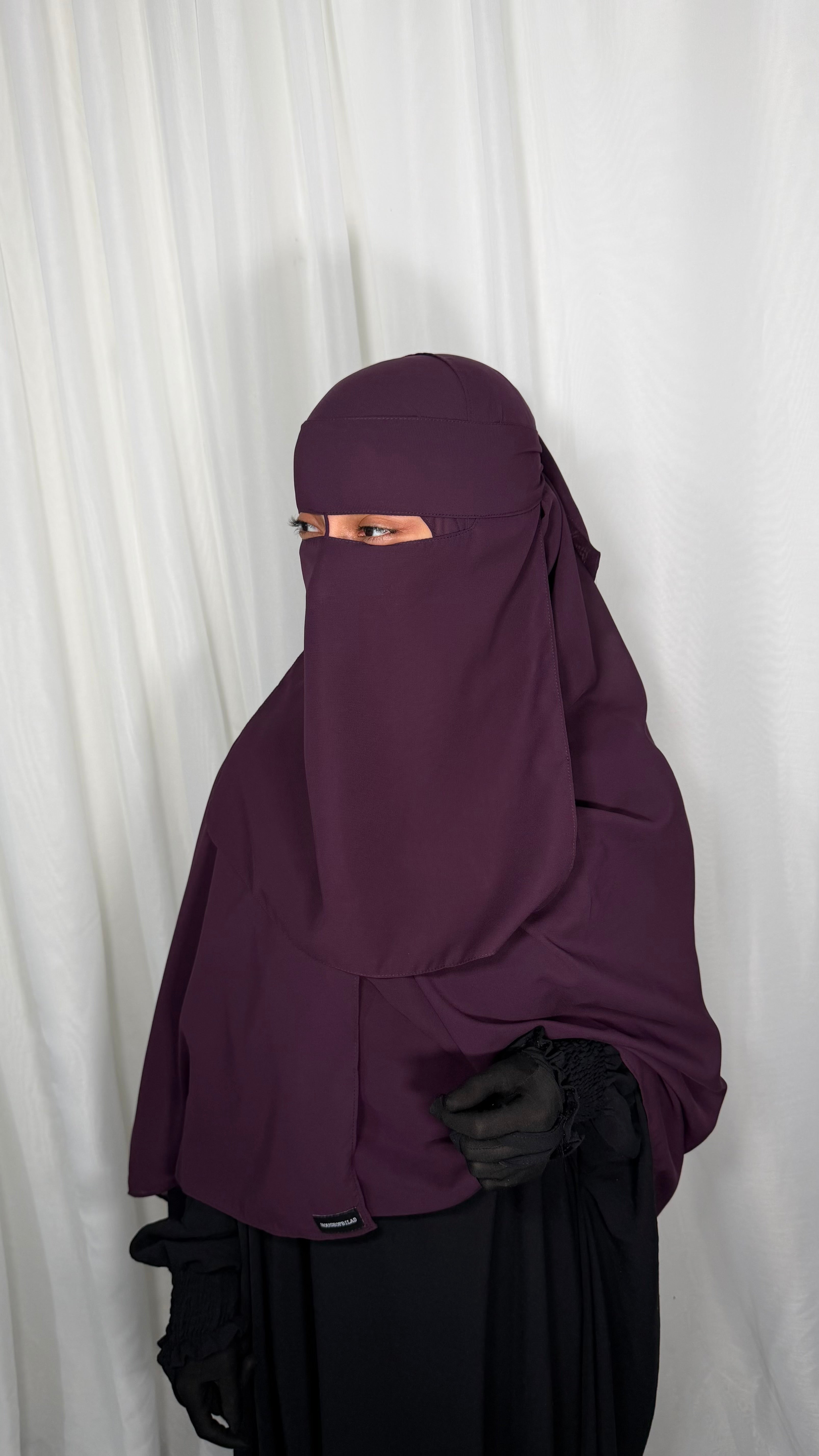 Maxi nose string niqab set - Grape