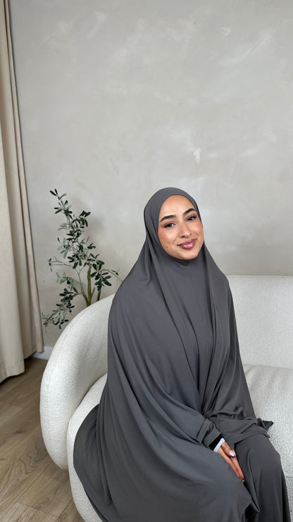 Khimar Abaya Set - Ash