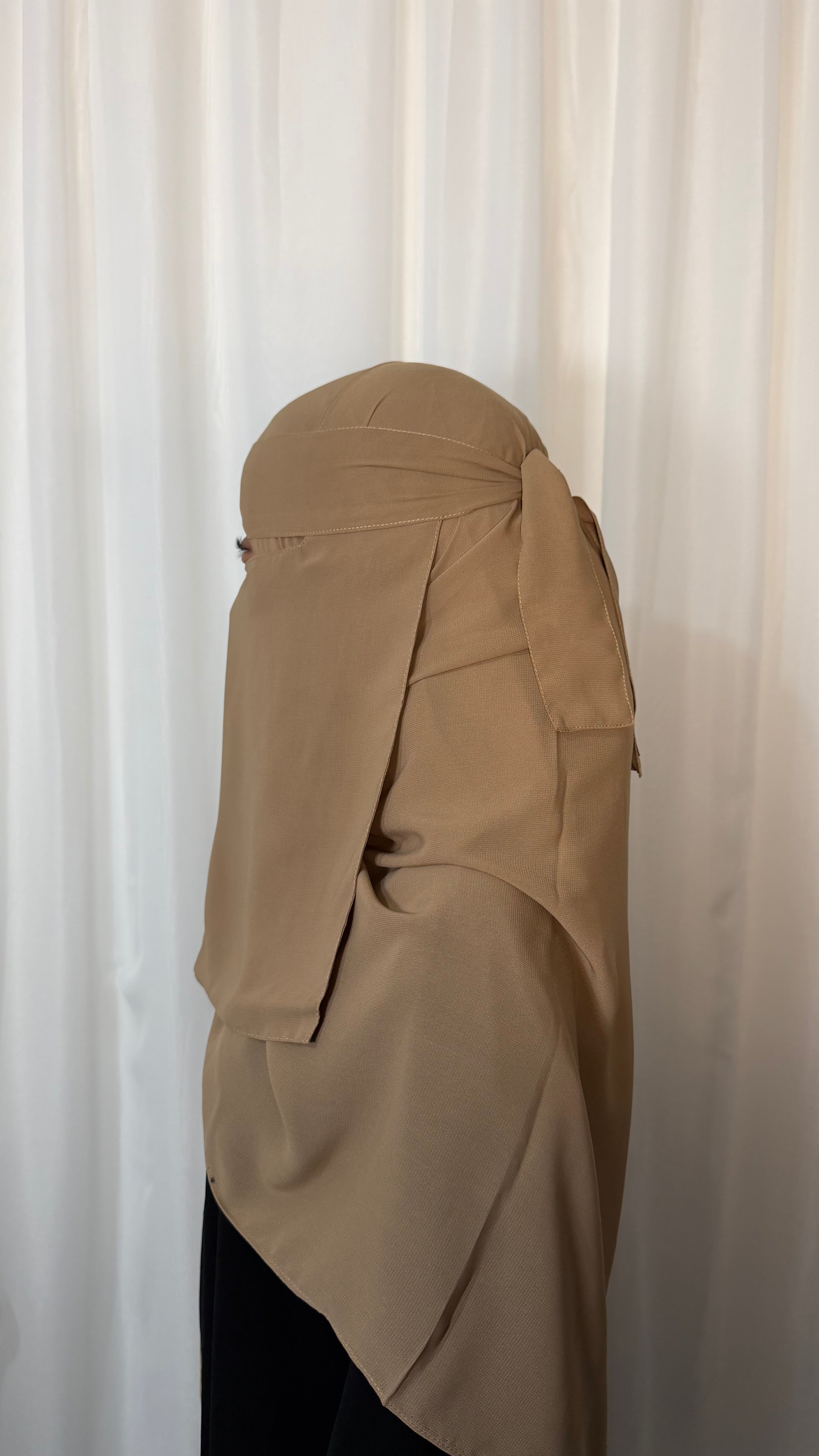 Nose string niqab set - Caramel