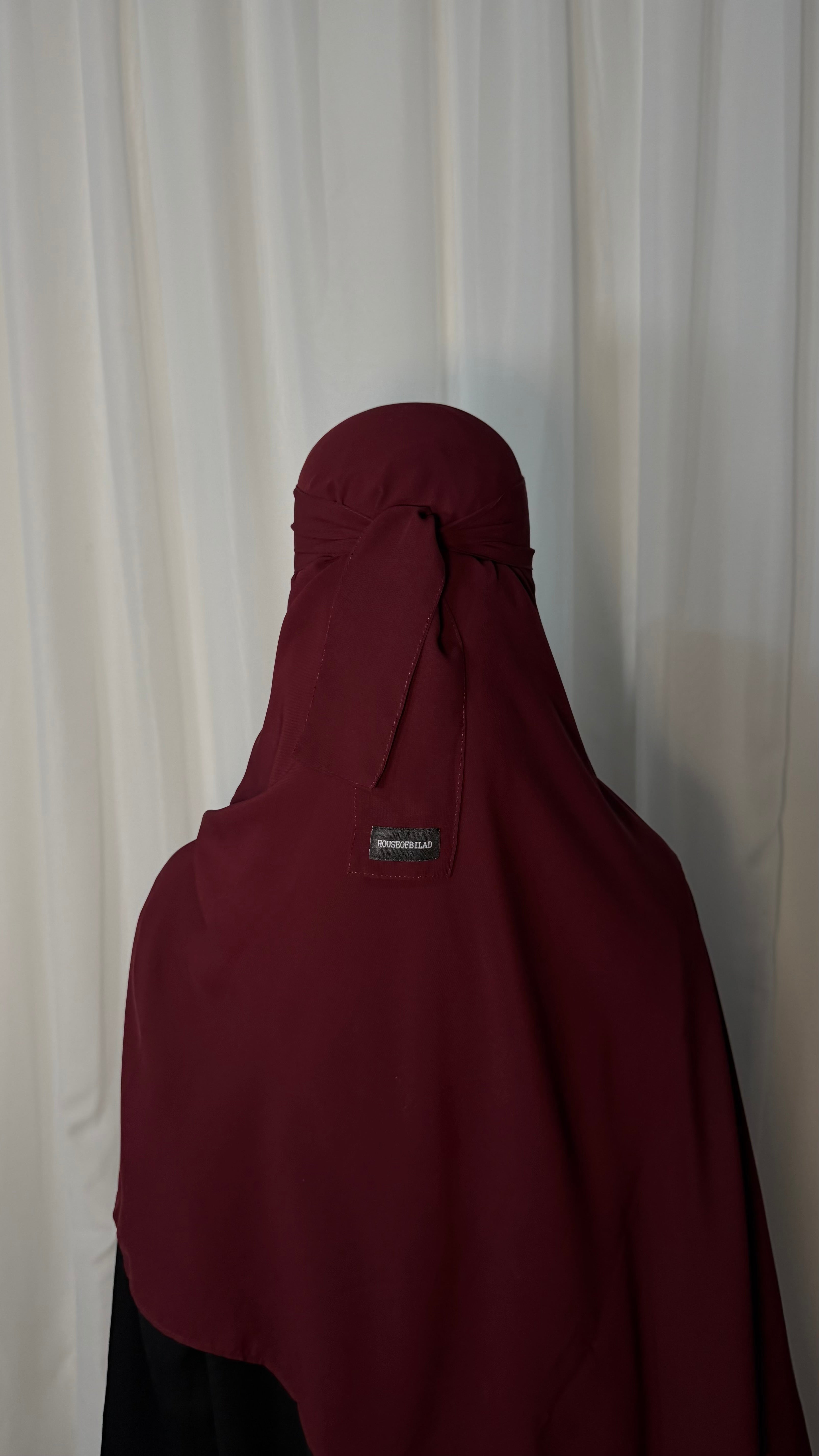 Nose string niqab set - Cherry